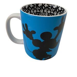 Disney World Parks Mug Mickey Mouse Blue Black Shadow Silhouette Coffee Cup